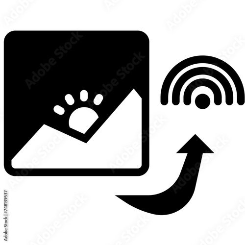 photo sharing glyph style icons