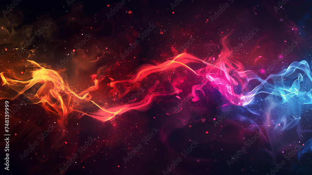 Lights background with nebula, galaxy, stars, and super nova Science fiction themed celestial scene with bright lights in the night sky Suitable for fantasy or sci-fi designs - obrazy, fototapety, plakaty 