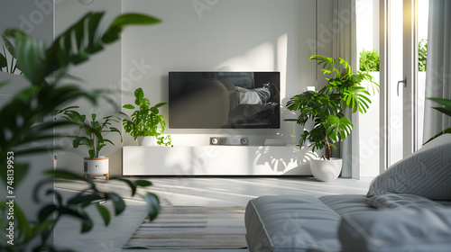 Well-Equipped Living Room With Flat Screen TV