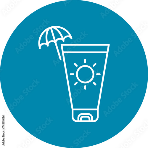 Suntan Line Circle Icon Design