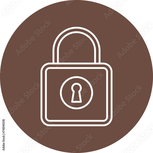 Lock Line Circle Icon Design