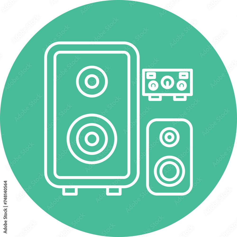 Amplifier Line Circle Icon Design Amplifier Line Circle Icon Design