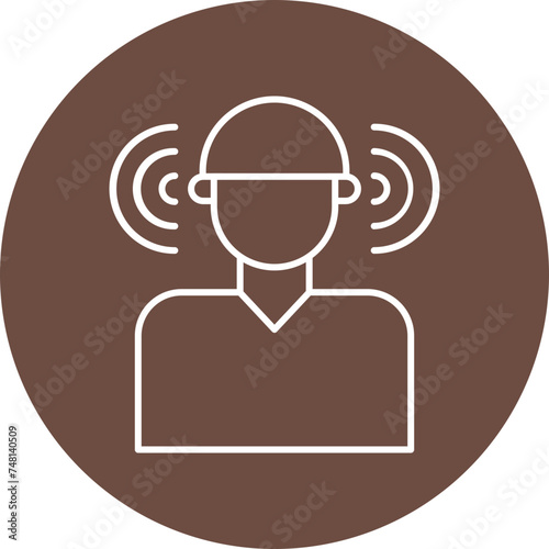 Listener Line Circle Icon Design