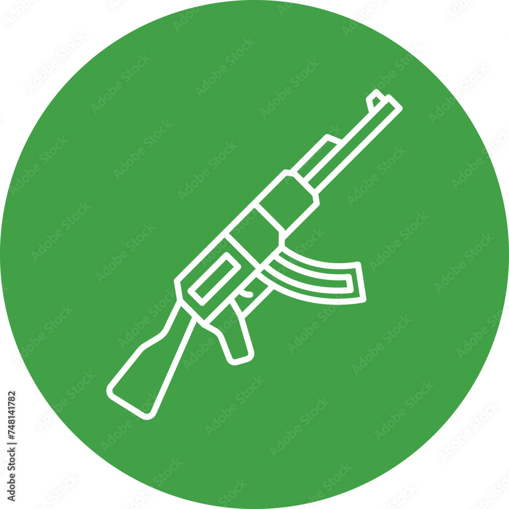 Rifle Line Circle Icon Design