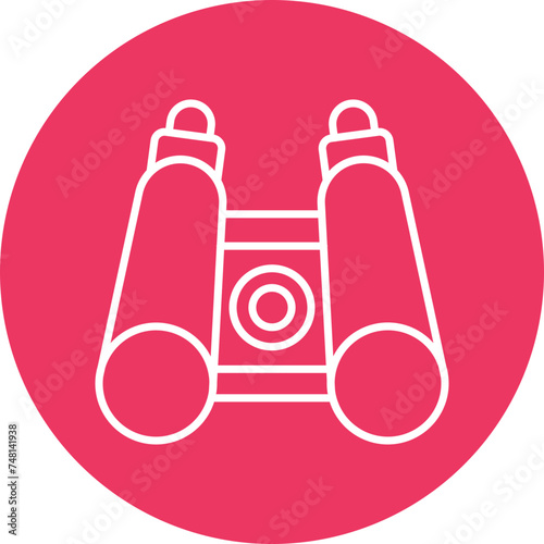 Binoculars Line Circle Icon Design
