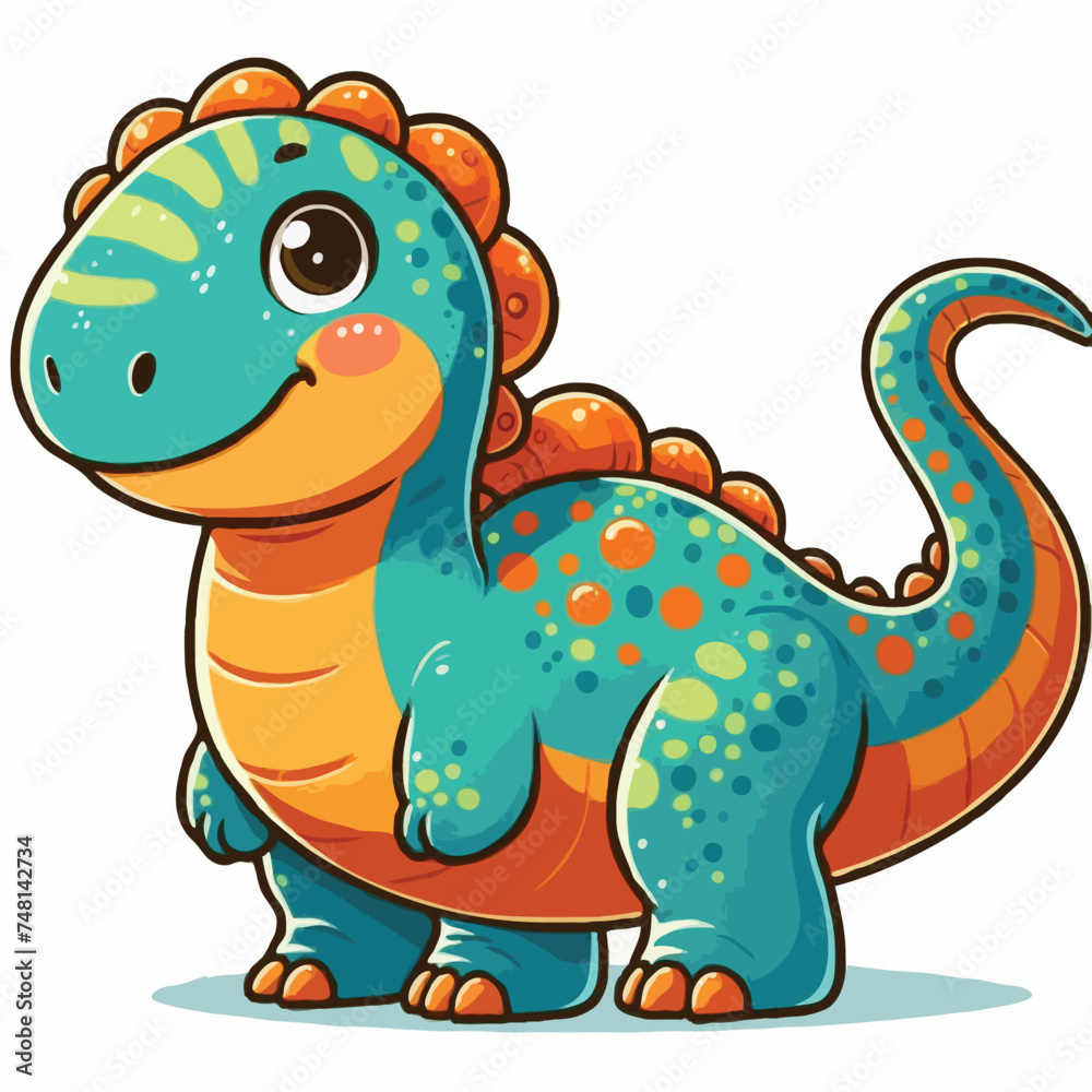 Fototapeta premium Dinosaur vactor on white background.