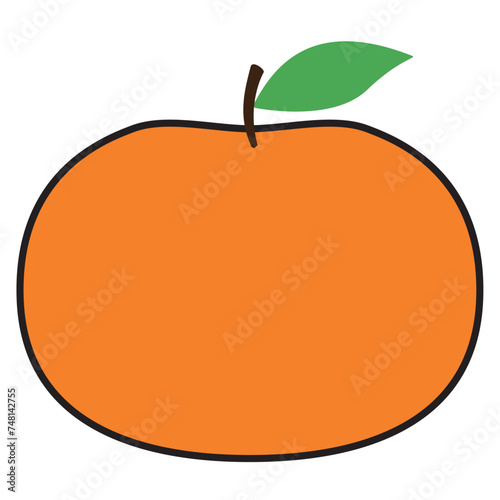 Colored tangerine fruit icon Vector