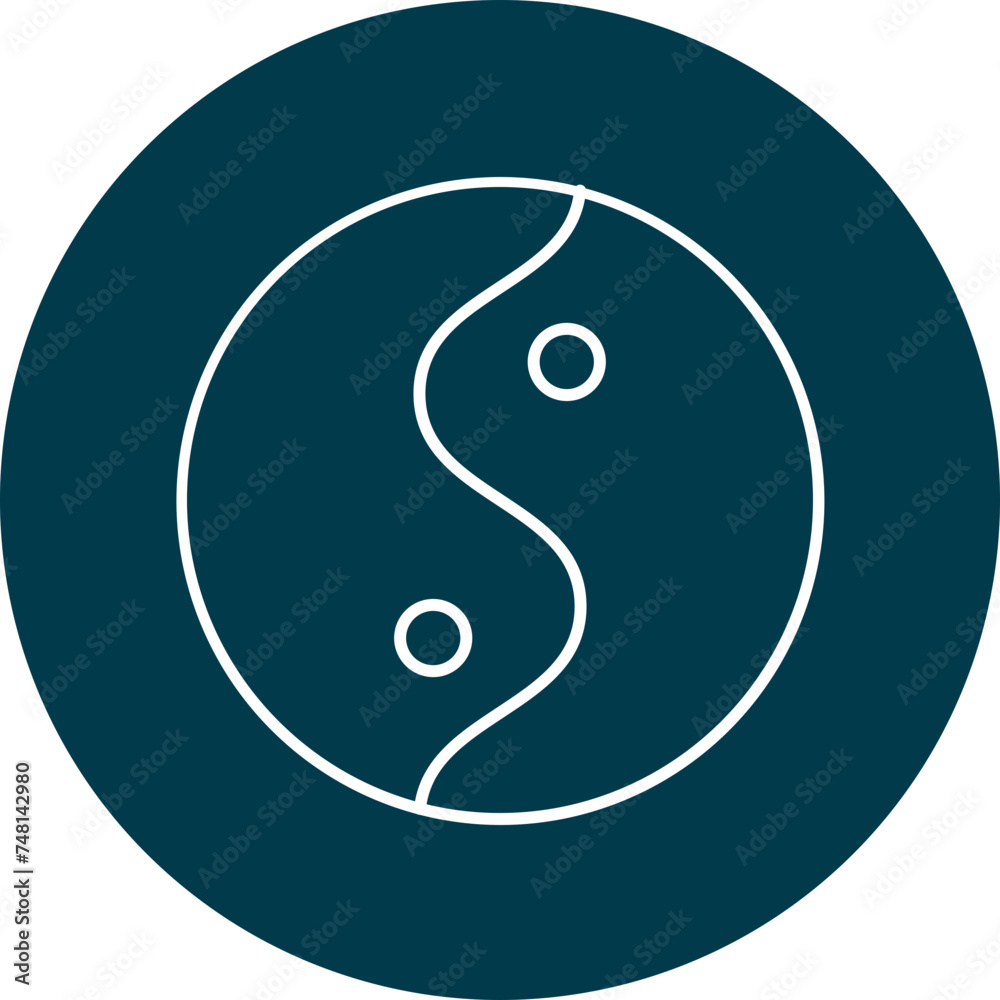 Yin Yang Line Circle Icon Design Yin Yang Line Circle Icon Design