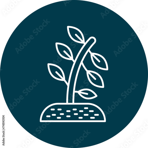 Sprout Line Circle Icon Design