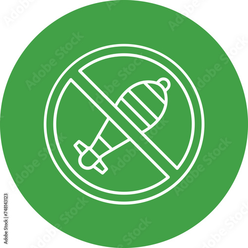 No War Line Circle Icon Design