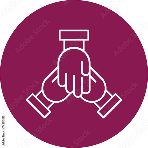 Together Line Circle Icon Design