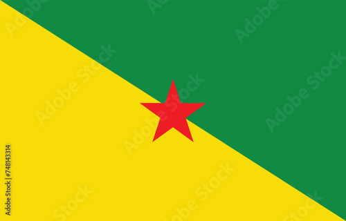 French Guiana flag. National flag of French Guiana