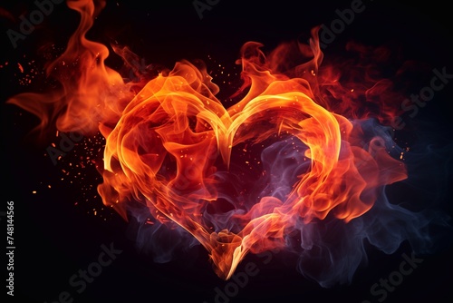 fire in the shape of a heart
