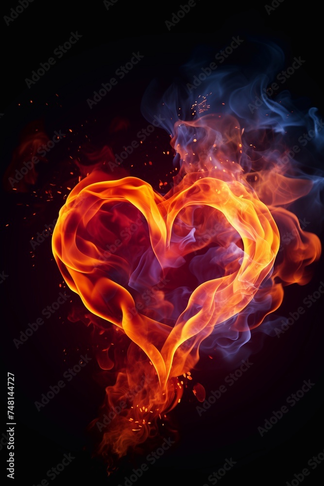 fire flame in the shape of a heart