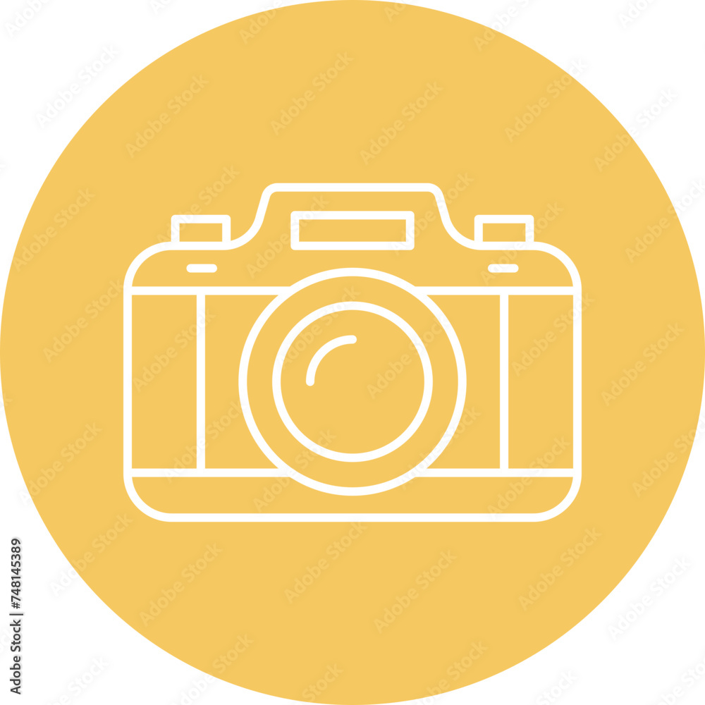 Camera Line Circle Icon Design Camera Line Circle Icon Design