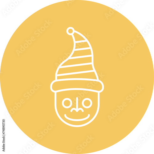 Elf Line Circle Icon Design