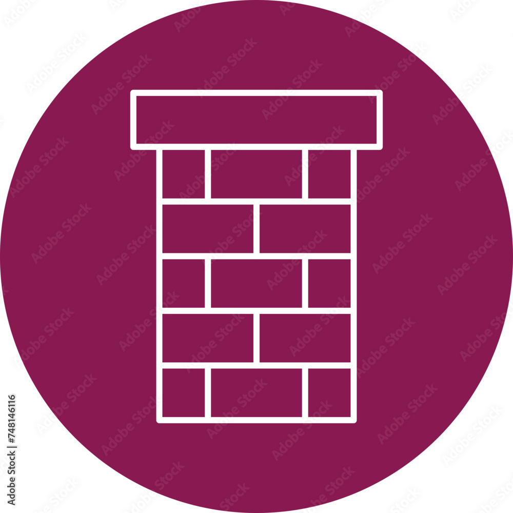 Chimney Line Circle Icon Design Chimney Line Circle Icon Design