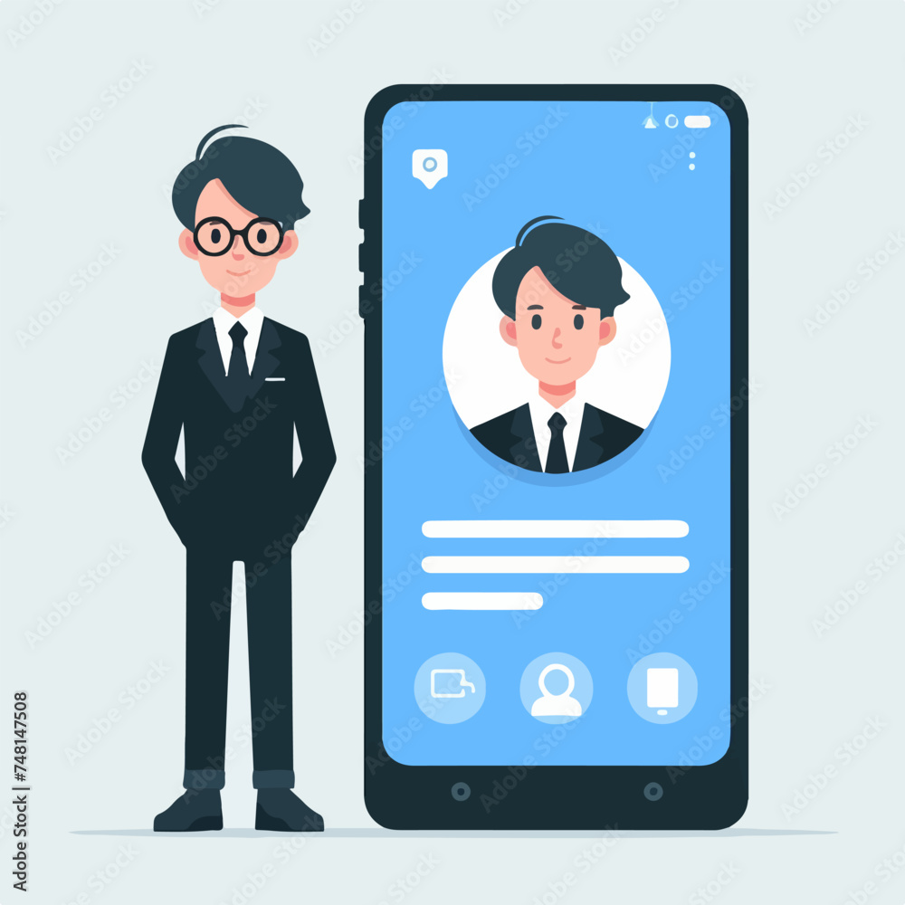Flat design illustration of digital personal branding concept Flat design illustration of digital personal branding concept