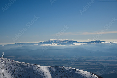 winter view of Kralova Hola in the Low Tatras, view from Baranec Hill © juraj