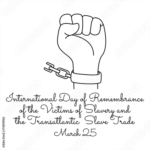 line art of International Day of Remembrance of the Victims of Slavery and the Transatlantic Slave Trade celebrate