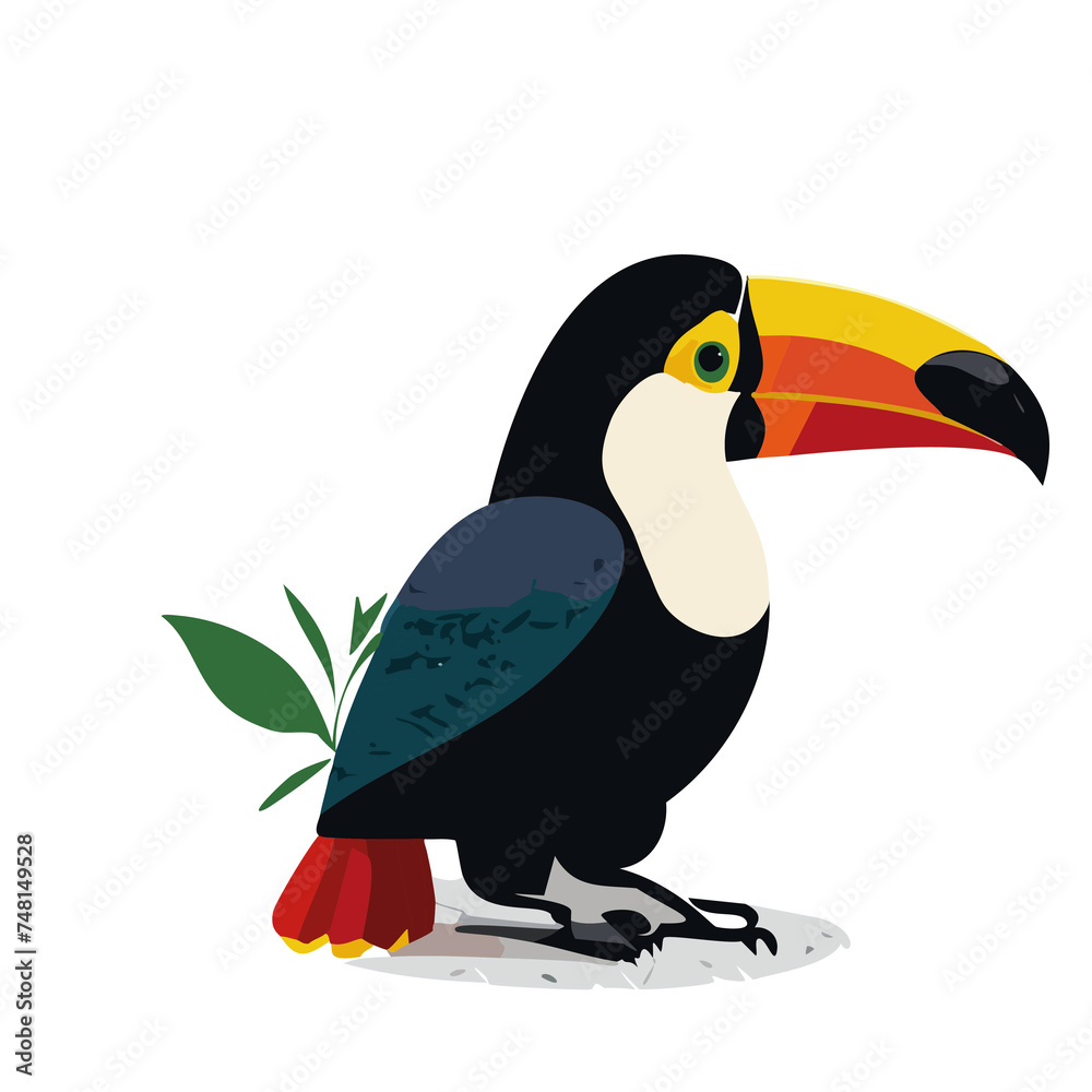 Naklejka premium toucan isolated on white background