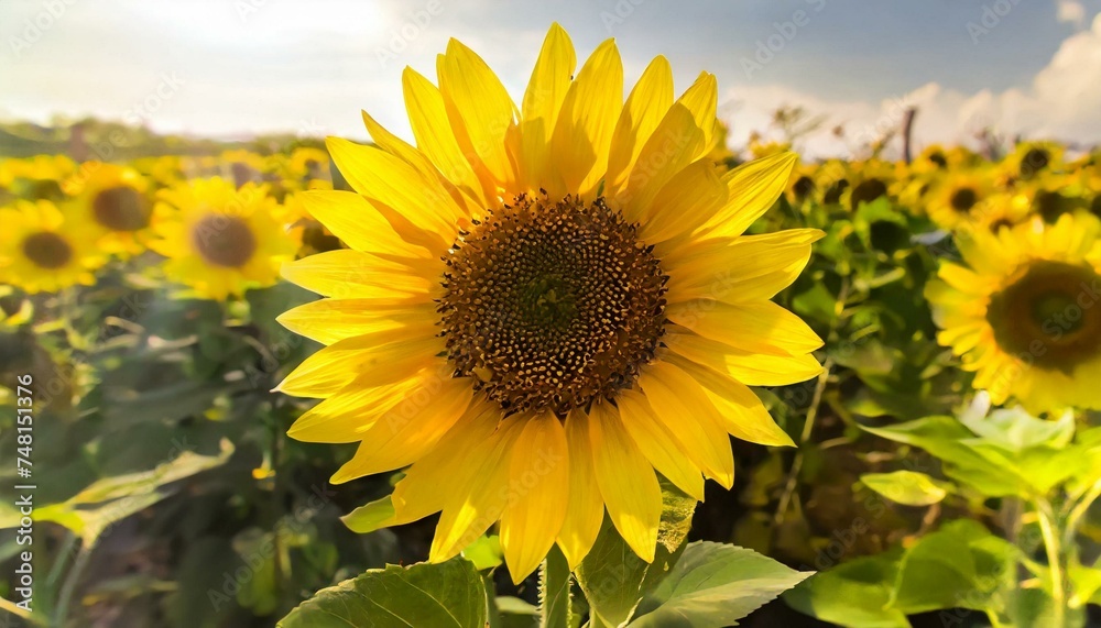 Sunflowers are well-known plants grown in open fields, boasting remarkable beauty Sunflowers are well-known plants grown in open fields, boasting remarkable beauty