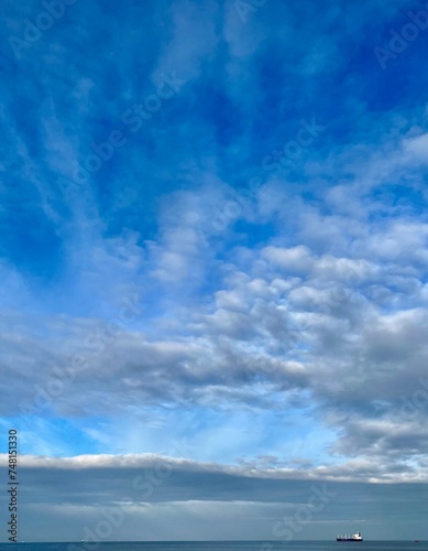 landscape cloudy blue sky and sea