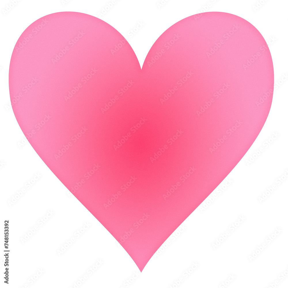 Red and pink heart gradient background with grain texture. Icon for brand, products, website, social media. PNG with transparent background. 