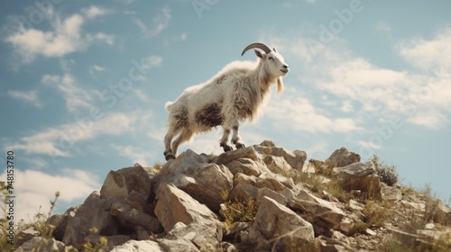 mountain goat on the mountain