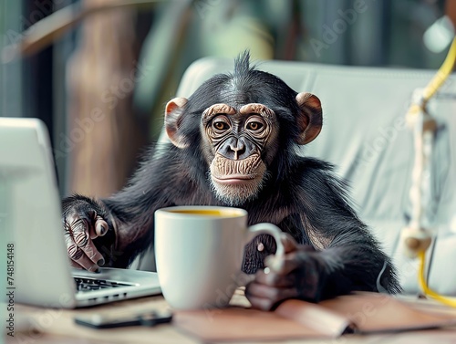 A monkey as a social media manager for a popular influencer