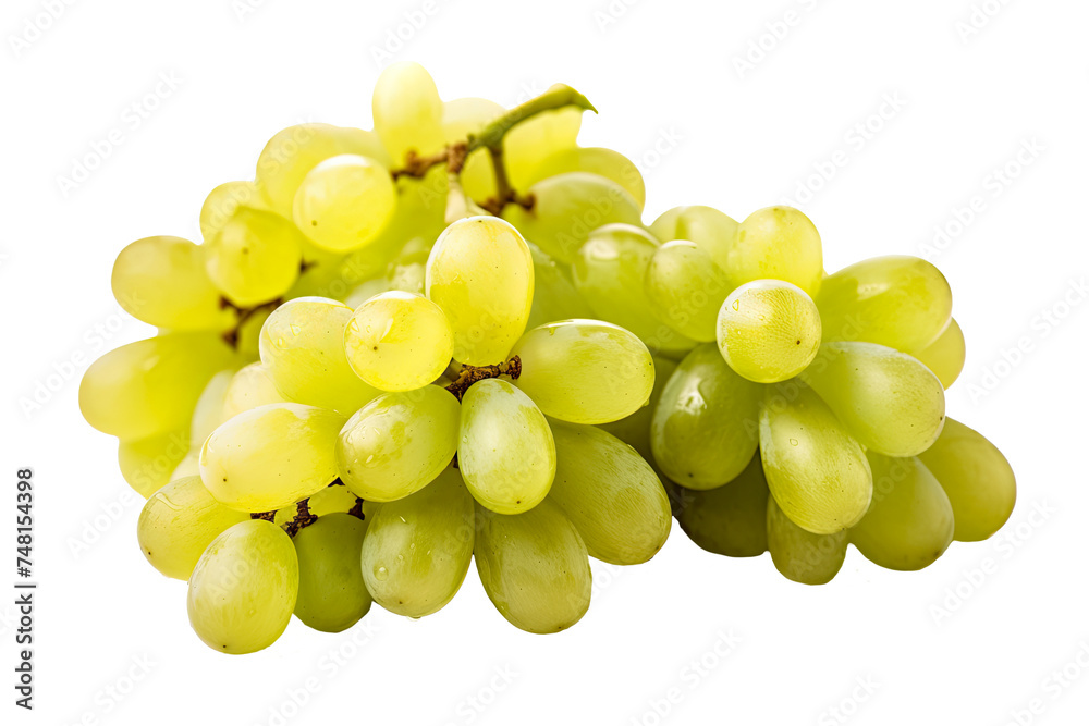 Frische Weintrauben, Biotrauben, freigestellt vor transparentem Hintergrund, Generative AI