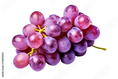 Frische blaue Weintrauben, Biotrauben, freigestellt vor transparentem Hintergrund, Generative AI