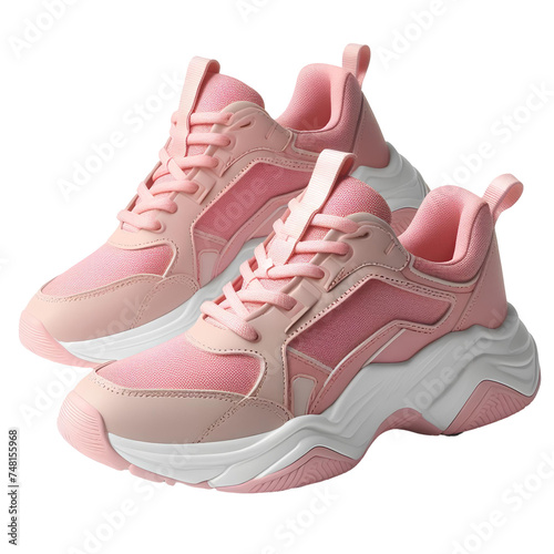 Pink shoes isolated on white background