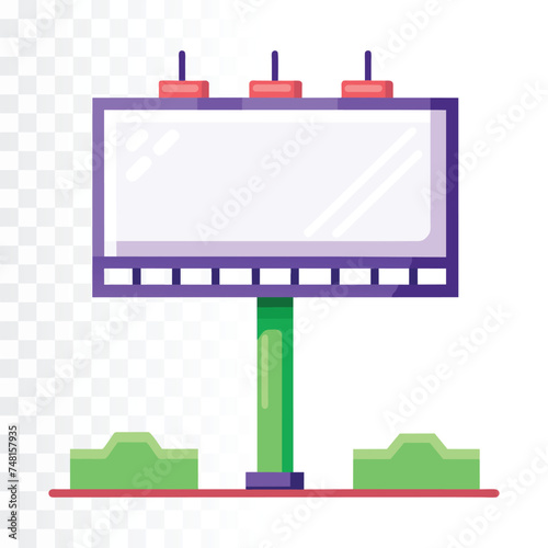  Billboard flat vector illustration on transparent background.
