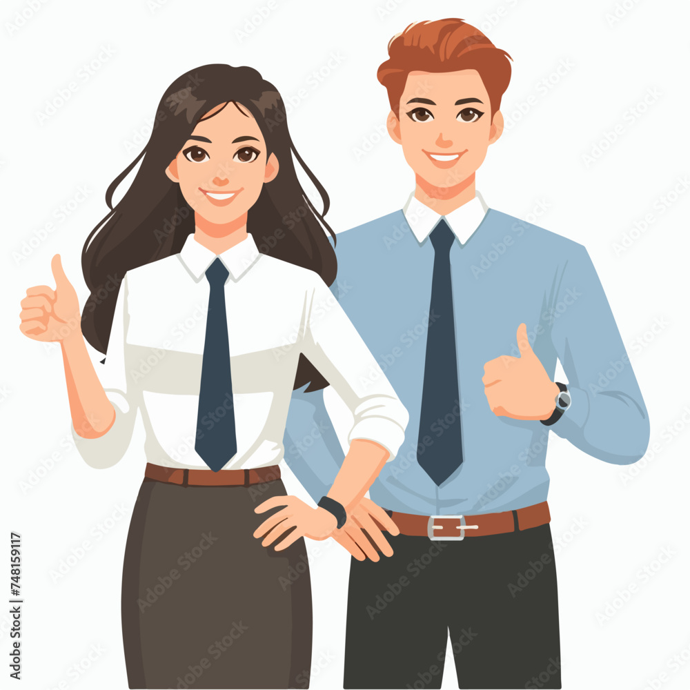 flat design illustration of a career partner giving a thumb up compliment flat design illustration of a career partner giving a thumb up compliment
