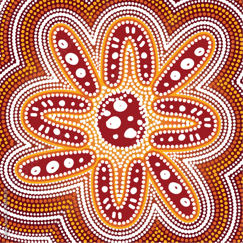A splendid illustration of art with aboriginal-inspired dots