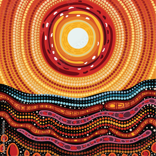 Aboriginal-inspired dot art as a splendid illustration of art