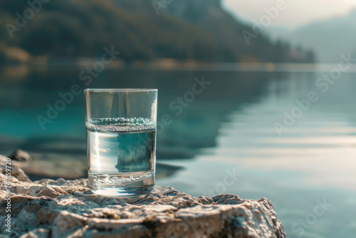 Serene Water Glass Landscape