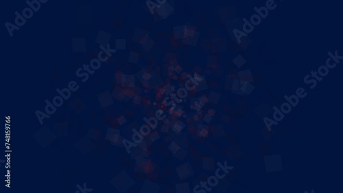 Abstract blue pixelated mosaic animated background.
