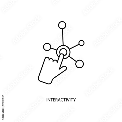 interactivity concept line icon. Simple element illustration. interactivity concept outline symbol design.