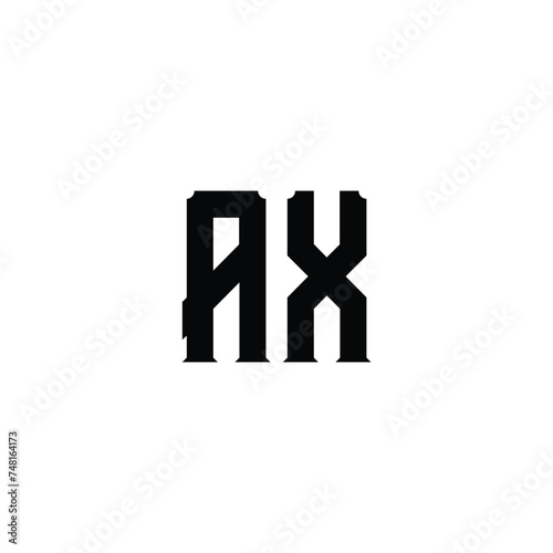 Minimalist Letter AX Logo Design , Editable in Vector Format in Black. initial Ax vector logo design