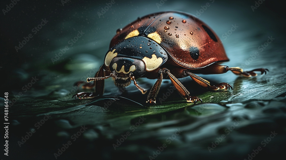 Naklejka premium Macro Ladybug