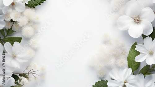 white background or texture. spring flowers. frame, place for text. template, greeting card for Mother's Day, March 8