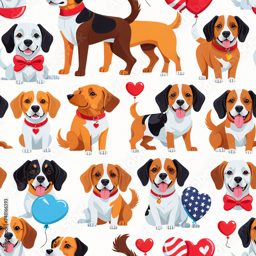 National Puppy Day Seamless Pattern Reflect on the joy and significance of National Puppy Day. Describe the adorable antics and heartwarming moments that make puppies so special. Consider the bond bet