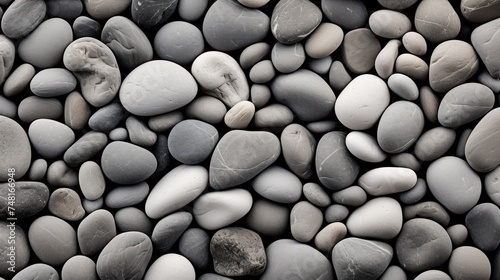 Pebbles background. Black and white pebbles background. Travel and vacation concept with copy space. Spa Concept.