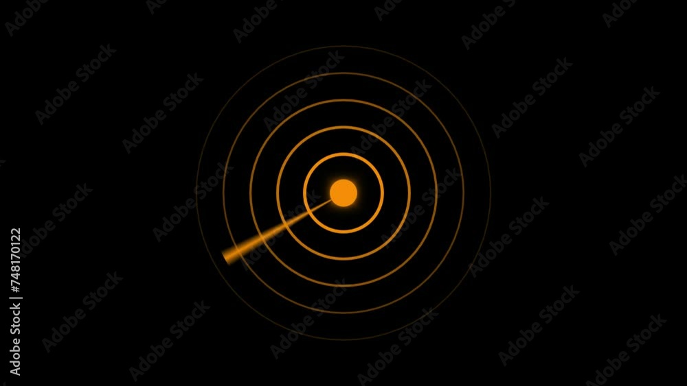 Radio waves in circle. radio signal animation on background