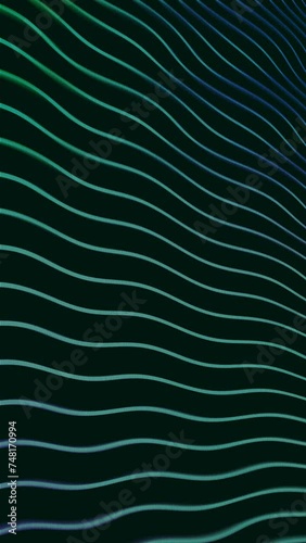 Vibrating Waves Teal Lines Frequency Vertical