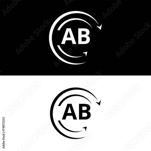 AB letter logo minimal unique and simple logo design, AB creative modern monogram logo style