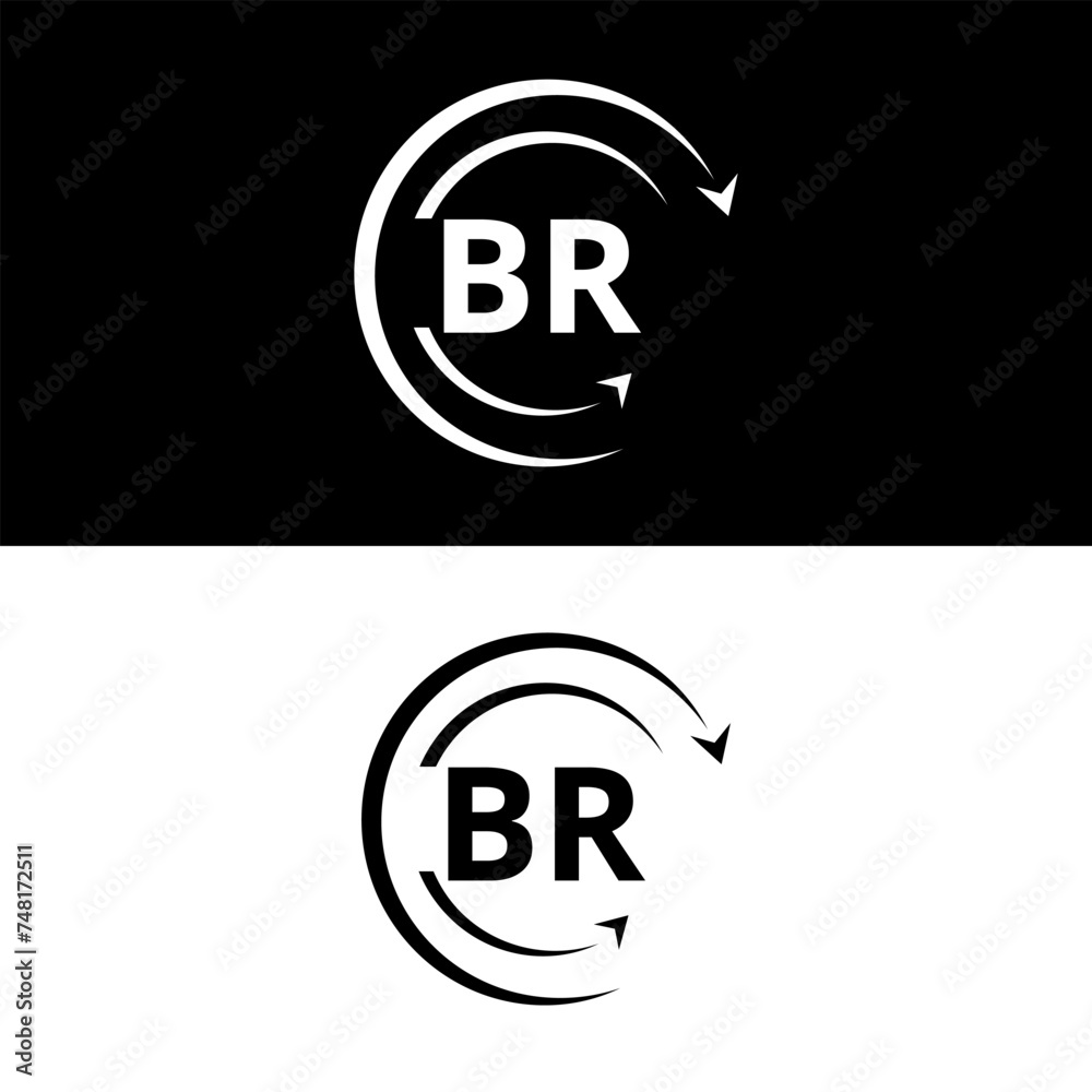 BR letter  logo minimal unique and simple logo design, BR creative modern monogram logo style