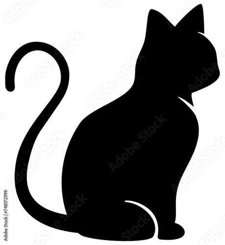 Cat shape design, scalable and fillable vector.